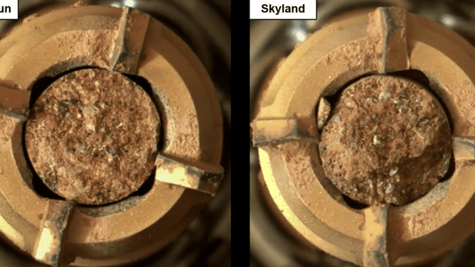 NASA の火星探査機が収集した火星の岩石のサンプル。